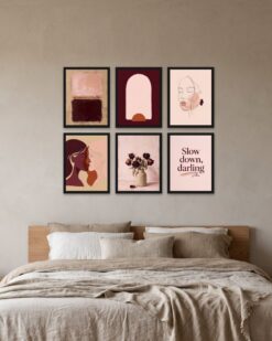 Blush & Burgundy Gallery Wall Set of 6