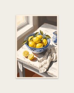 Lemons and Blue Pottery