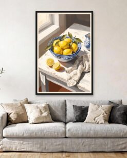 Lemons and Blue Pottery