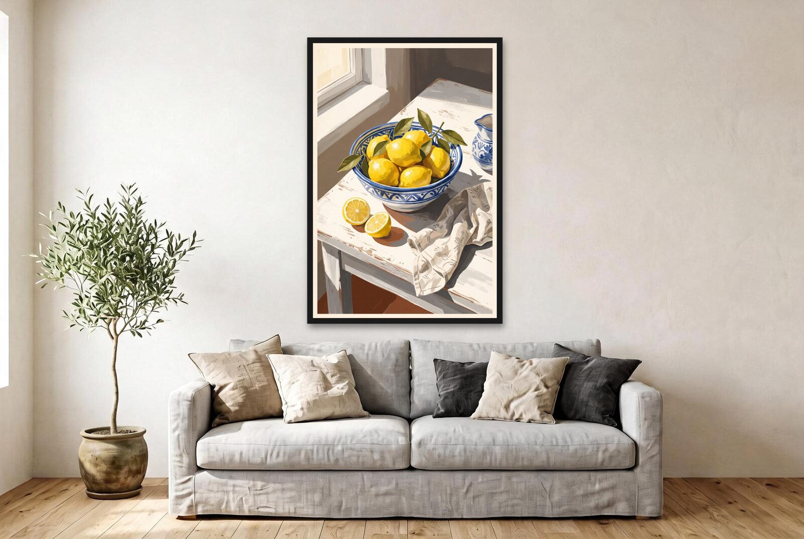 Lemons and Blue Pottery