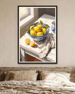Lemons and Blue Pottery