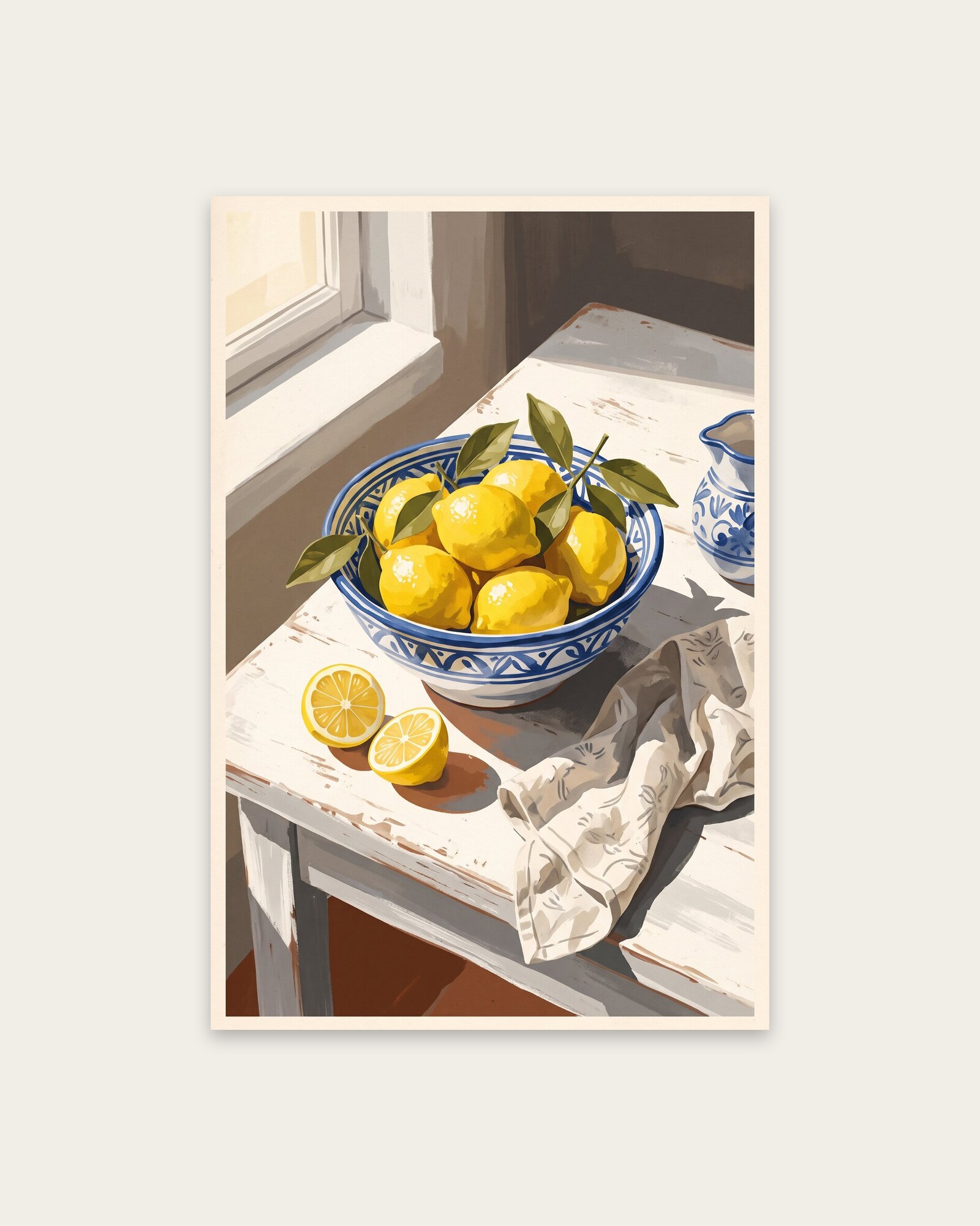 Lemons and Blue Pottery
