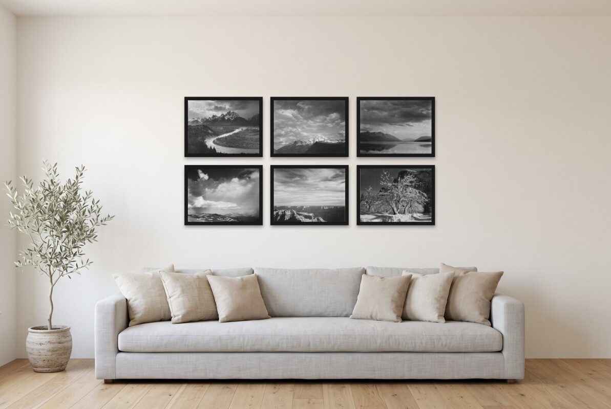 The National Parks prints on a wall